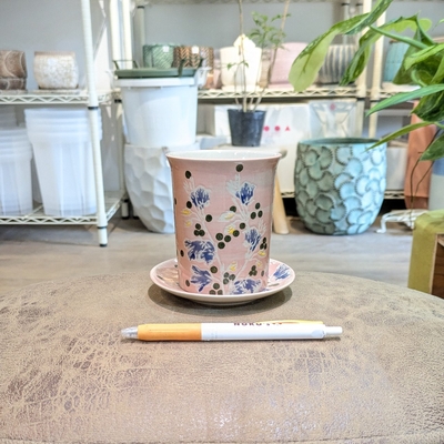 《 314 》内径 約8cm 高さ 約10cm (受皿付・鉢底穴あり)