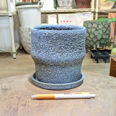 【 642 】内径 約12cm 高さ 約13cm (受皿付・鉢底穴あり)