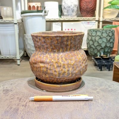 【 644 】内径 約13cm 高さ 約13cm (受皿付・鉢底穴あり)