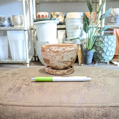 《 324 》内径 約8cm 高さ 約6cm (受皿付・鉢底穴あり)