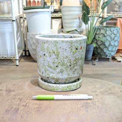 【 665 】内径 約12cm 高さ 約12cm (受皿付・鉢底穴あり)