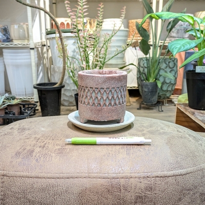 《 327 》内径 約8cm 高さ 約9cm (受皿付・鉢底穴あり)