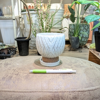 《 328 》内径 約8cm 高さ 約9cm (受皿付・鉢底穴あり)