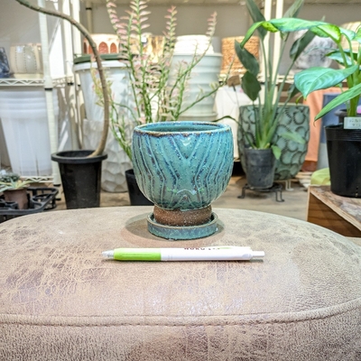 《 329 》内径 約8cm 高さ 約9cm (受皿付・鉢底穴あり)