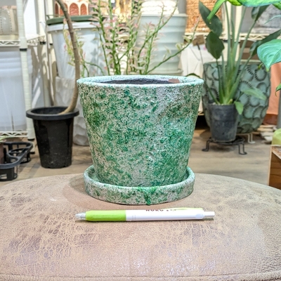 【 673 】内径 約12cm 高さ 約11.5cm (受皿付・鉢底穴あり)