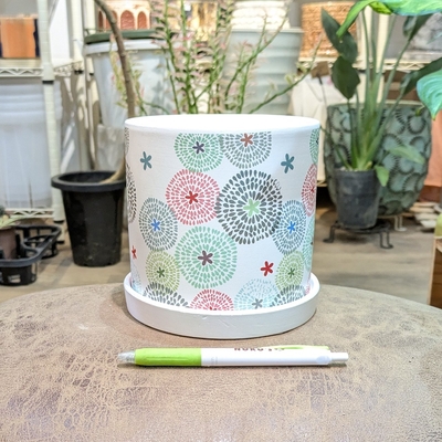 【 674 】内径 約12.5cm 高さ 約12cm (受皿付・鉢底穴あり)