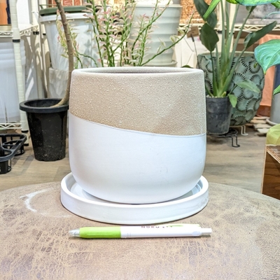 【 676 】内径 約13cm 高さ 約14cm (受皿付・鉢底穴あり)