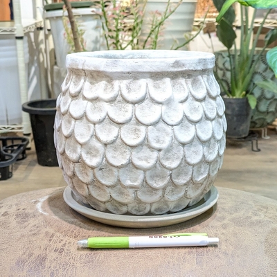 ( 138 ) 内径 約13cm 高さ 約17cm (受皿付・鉢底穴あり)