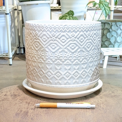 ( 140 ) 内径 約18.5cm 高さ 約17.5cm (受皿付・鉢底穴あり)