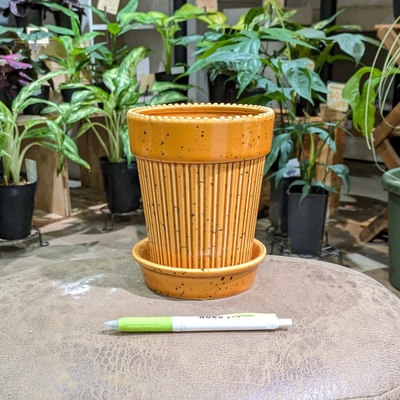 【 699 】内径 約11cm 高さ 約13.5cm (受皿付・鉢底穴あり)