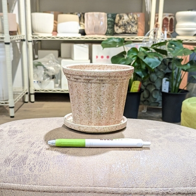 【 706 】内径 約10cm 高さ 約9cm (受皿付・鉢底穴あり)