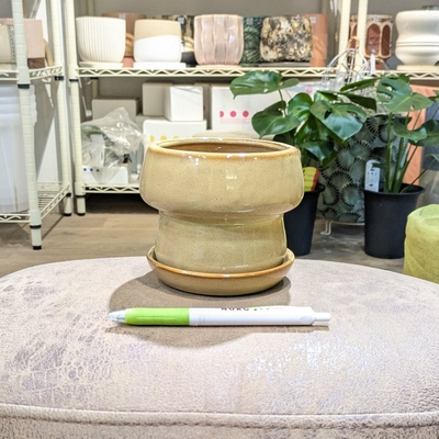 【 707 】内径 約9cm 高さ 約9.5cm (受皿付・鉢底穴あり)