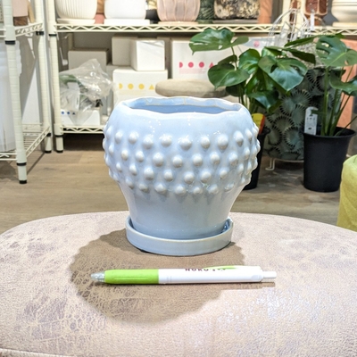 【 713 】内径 約10cm 高さ 約12cm (受皿付・鉢底穴あり)