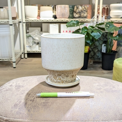 【 714 】内径 約11cm 高さ 約13cm (受皿付・鉢底穴あり)