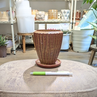 【 746 】内径 約9cm 高さ 約13cm (受皿付・鉢底穴あり)