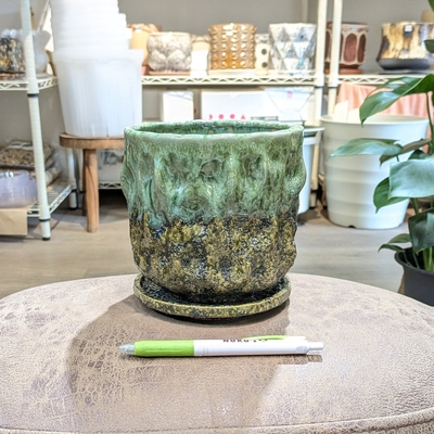 【 762 】内径 約12cm 高さ 約13cm (受皿付・鉢底穴あり)