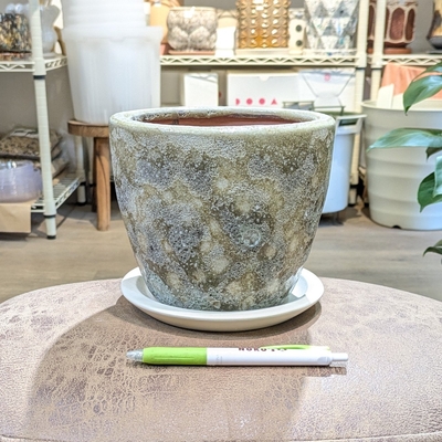 【 767 】内径 約13cm 高さ 約13cm (受皿付・鉢底穴あり)