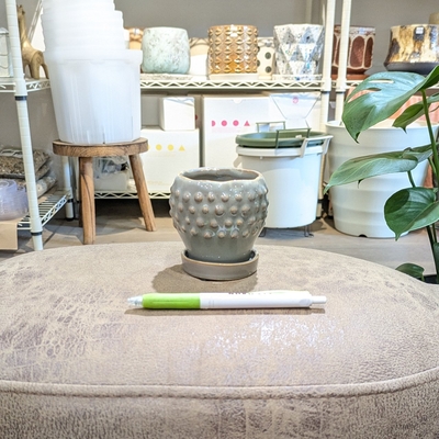 《 354 》内径 約6cm 高さ 約8cm (受皿付・鉢底穴あり)