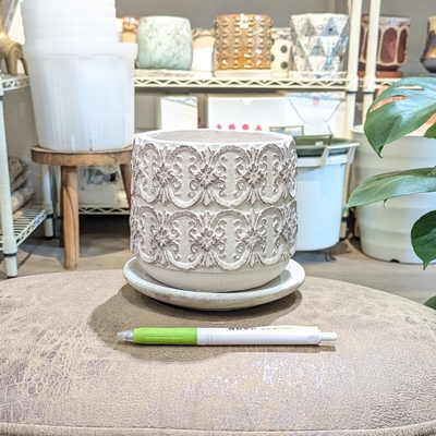 【 778 】内径 約10cm 高さ 約11cm (受皿付・鉢底穴あり)