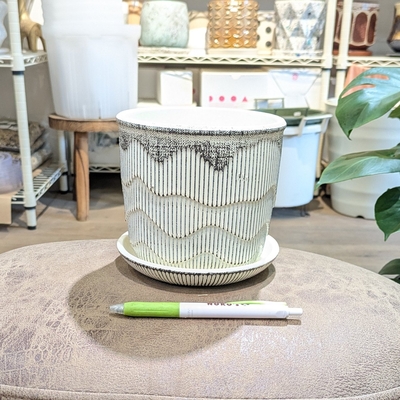 【 783 】内径 約12cm 高さ 約12cm (受皿付・鉢底穴あり)