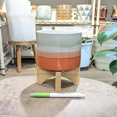 【鉢カバー】【 791 】【容器部分のみ：内径 約12cm 高さ 約10.5cm】全高 約16cm (受皿無し・鉢底穴無し)