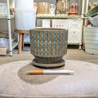 【 795 】内径 約11.5cm 高さ 約11cm (受皿付・鉢底穴あり)