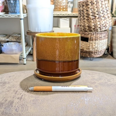 【 807 】内径 約11cm 高さ 約10cm (受皿付・鉢底穴あり)