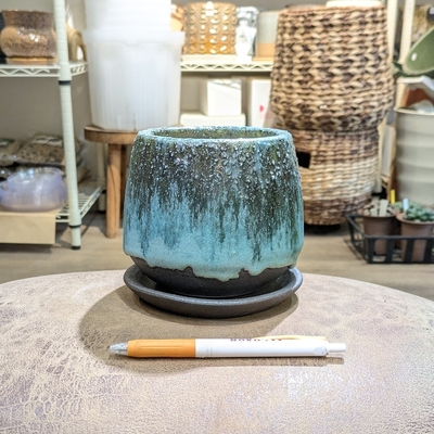 【 820 】内径 約9cm 高さ 約11cm (受皿付・鉢底穴あり)