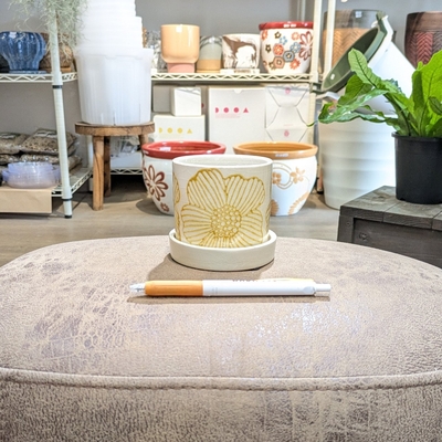 《 372 》内径 約7cm 高さ 約7cm (受皿付・鉢底穴あり)