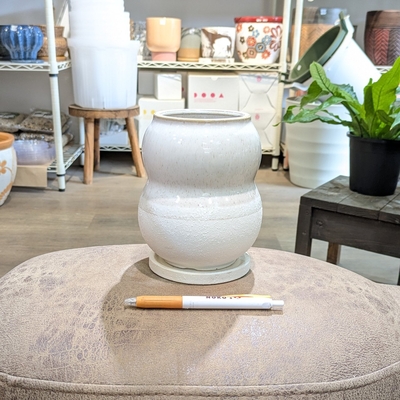 《 383 》内径 約8cm 高さ 約15cm (受皿付・鉢底穴あり)