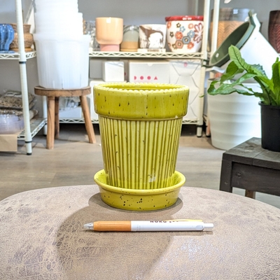 【 846 】内径 約11cm 高さ 約14cm (受皿付・鉢底穴あり)