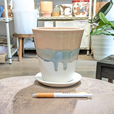 【 853 】内径 約12cm 高さ 約14cm (受皿付・鉢底穴あり)