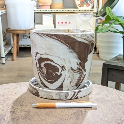 ( 164 ) 内径 約15cm 高さ 約14cm (受皿付・鉢底穴あり)