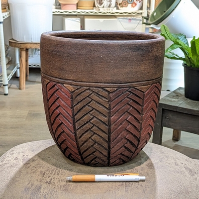 ( 165 ) 内径 約20cm 高さ 約24cm (受皿無し・鉢底穴あり)