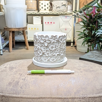 【 856 】内径 約9cm 高さ 約10cm (受皿付・鉢底穴あり)