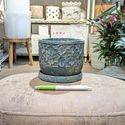 【 857 】内径 約11cm 高さ 約10cm (受皿付・鉢底穴あり)