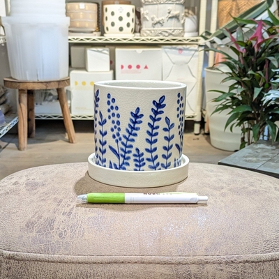 【 862 】内径 約11cm 高さ 約10.5cm (受皿付・鉢底穴あり)