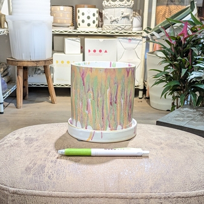 【 863 】内径 約11cm 高さ 約11.5cm (受皿付・鉢底穴あり)