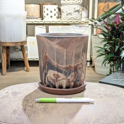 【 868 】内径 約13cm 高さ 約14cm (受皿付・鉢底穴あり)