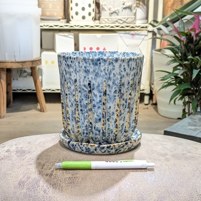 【 869 】内径 約13cm 高さ 約14cm (受皿付・鉢底穴あり)