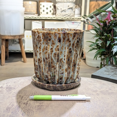 【 870 】内径 約13cm 高さ 約14cm (受皿付・鉢底穴あり)