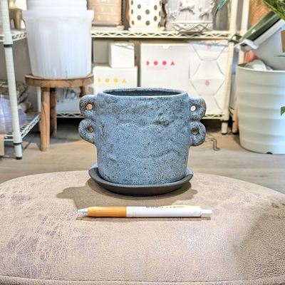 【 873 】内径 約9cm 高さ 約10cm (受皿付・鉢底穴あり)