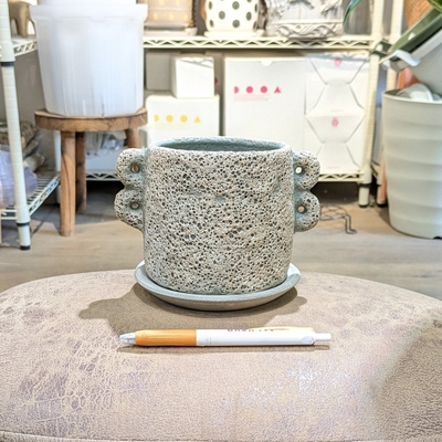 【 874 】内径 約9cm 高さ 約10cm (受皿付・鉢底穴あり)