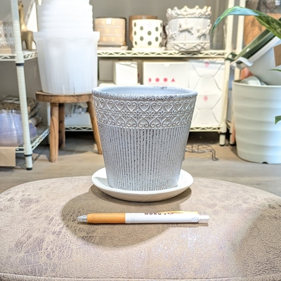 【 878 】内径 約11cm 高さ 約12cm (受皿付・鉢底穴あり)