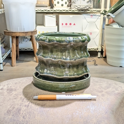 【 882 】内径 約12cm 高さ 約12cm (受皿付・鉢底穴あり)