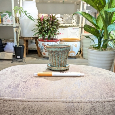 《 396 》内径 約7cm 高さ 約7cm (受皿付・鉢底穴あり)