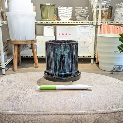 【 898 】内径 約9cm 高さ 約9.5cm (受皿付・鉢底穴あり)