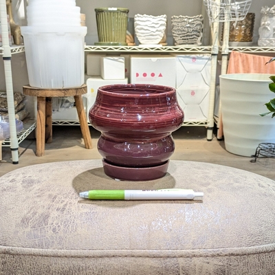 【 901 】内径 約9cm 高さ 約11cm (受皿付・鉢底穴あり)