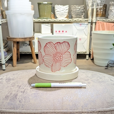 【 902 】内径 約10.5cm 高さ 約10.5cm (受皿付・鉢底穴あり)