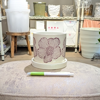 【 904 】内径 約10.5cm 高さ 約10.5cm (受皿付・鉢底穴あり)